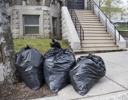 Professional waste management team at work